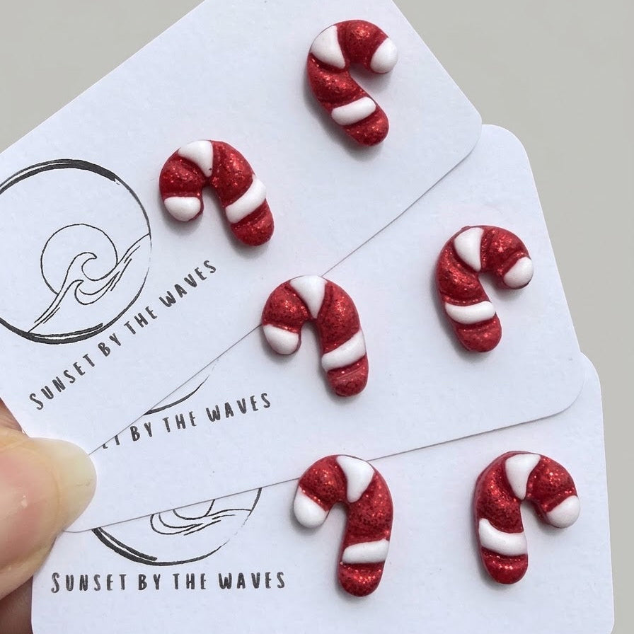 Candy Cane Stud Earrings