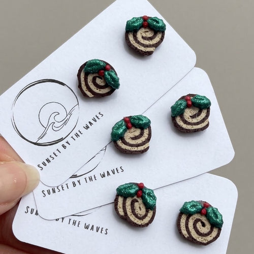 Chocolate Log Cake Earrings