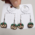 Chocolate Log Cake Dangle earrings