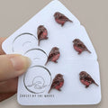 Resin glitter Robin Studs