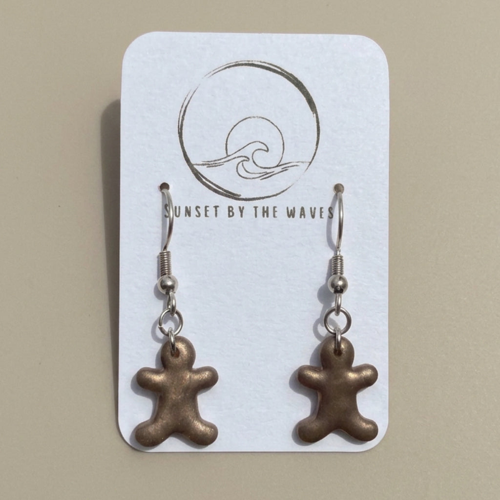 Gingerbread men earrings