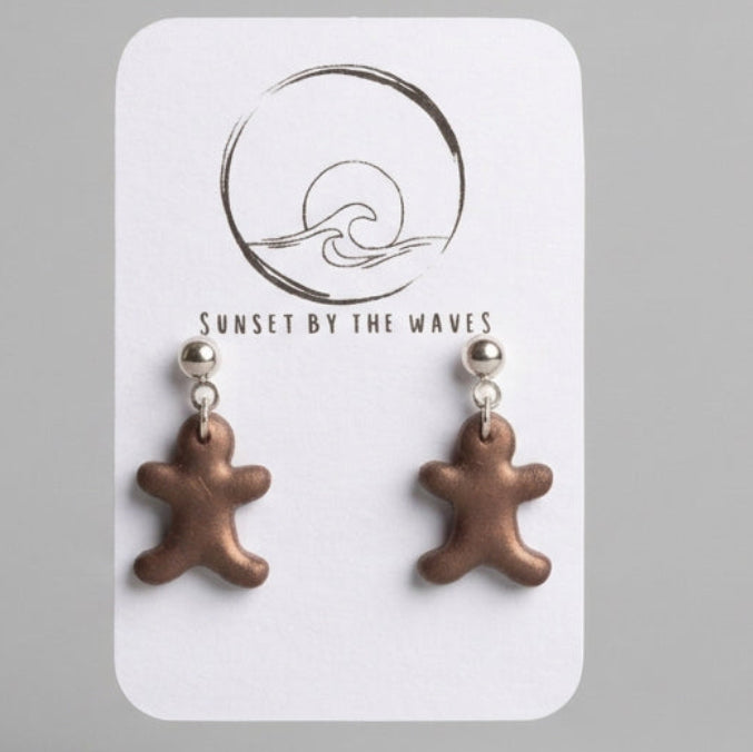 Gingerbread men earrings